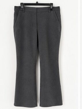 Quince Ultra-Stretch Ponte Bootcut Pants Large Petite Charcoal Grey